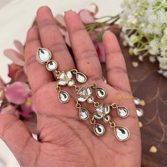 Vriksham Vintage Triangular Floral Inlay Earrings-G22095