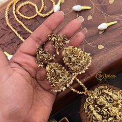 Vriksham Classic Golden Look  Krishna Idol Pendant Chian Long Neckpiece-Gold Bead-G21518