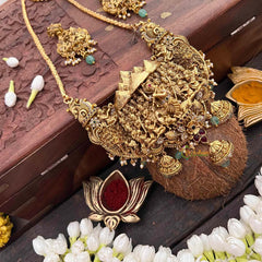 Vriksham Vrindavan Heritage Krishna Nakshi  AD Stone Pendant Chian  Long Neckpiece-G21517