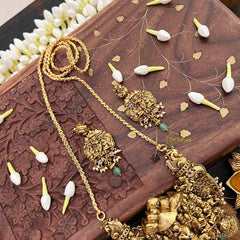 Vriksham Vrindavan Heritage Krishna Nakshi  AD Stone Pendant Chian  Long Neckpiece-G21517