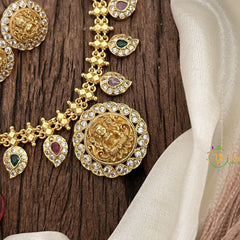 Vriksham Lakshmi Pendant Maanga Short Neckpiece-Red Green-G17900