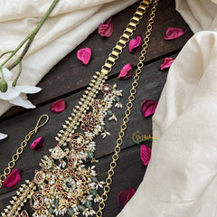 Vriksham Exquisite Guttapusalu Hipchain-Pastel Green Beads-G20094