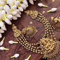 Vriksham Golden Lakshmi Pendant Gold Bead Chain Short Neckpiece-G21536