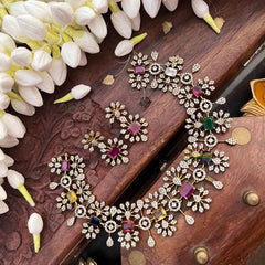 Vriksham Designer Floral Victorian Diamond Short Neckpiece-G21505