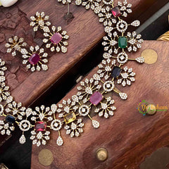 Vriksham Designer Floral Victorian Diamond Short Neckpiece-G21505