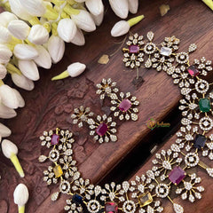 Vriksham Designer Floral Victorian Diamond Short Neckpiece-G21505