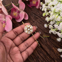 Vriksham Royal Ivory Pearl Floral Style Floral Bugadi Style Earrings-G22121