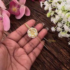 Vriksham Royal Ivory Pearl Floral Style Floral Bugadi Style Earrings-Red Green-G22123