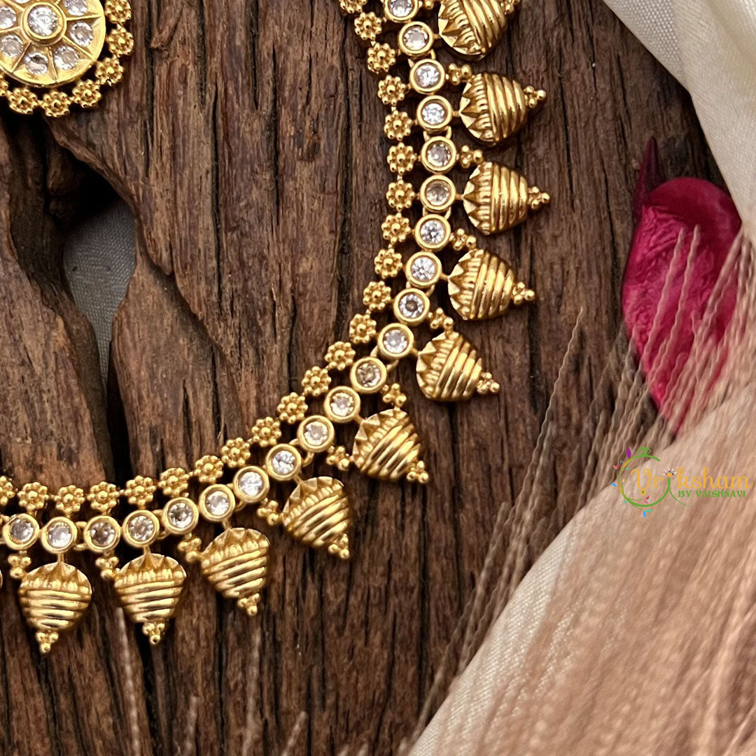 Vriksham Designer White Stone Short Neckpiece-G17918