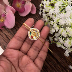 Vriksham Multicolor Royal Ivory Pearl Floral Style Floral Bugadi Style Earrings-G22125