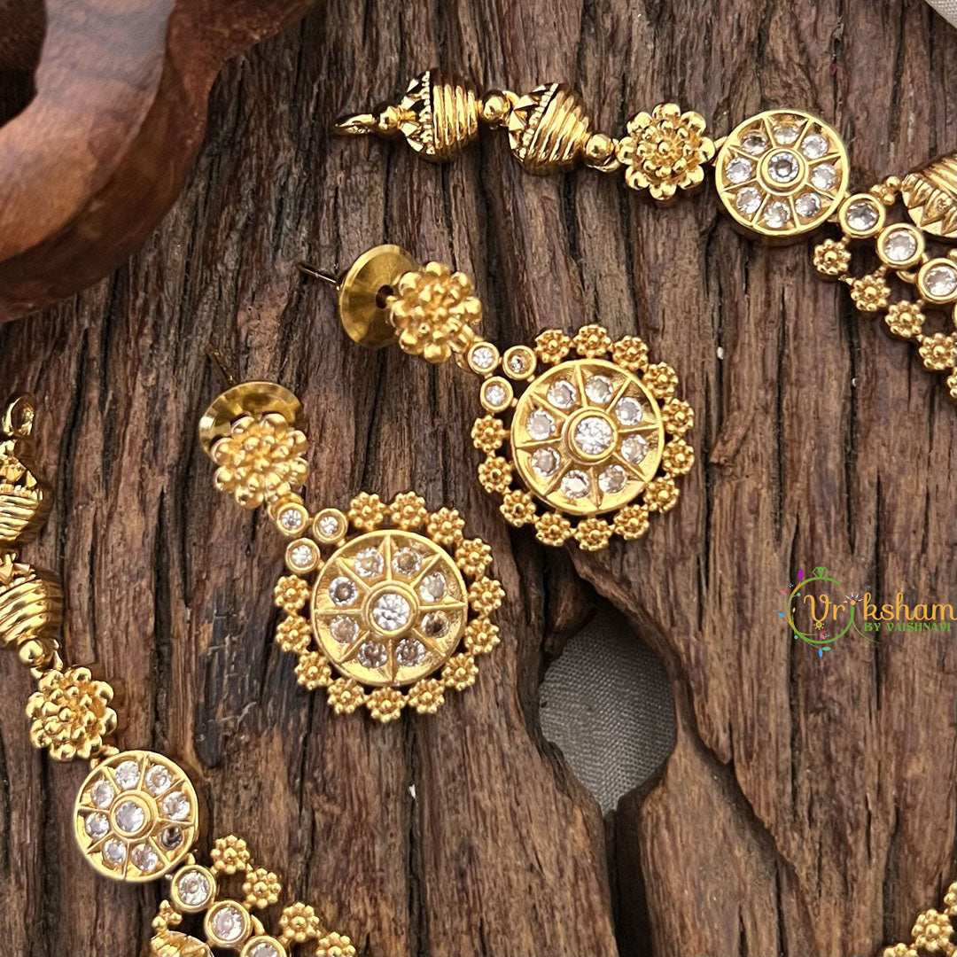 Vriksham Designer White Stone Short Neckpiece-G17918