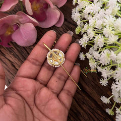 Vriksham Royal Ivory Pearl Floral Style Floral Bugadi Style Earrings-Green Red-G22122