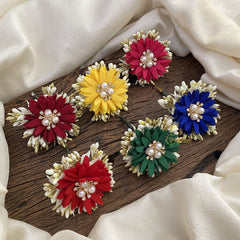 Vriksham Multicolor Flower Bobby Pin-Hair Accessories-H962