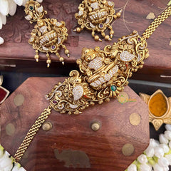 Vriksham Elegant Lakshmi AD Stone Gold Chain Choker Neckpiece-Gold Bead-G21520