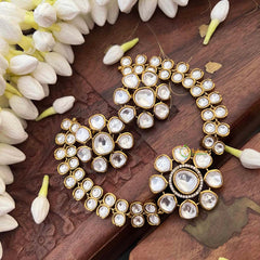 Vriksham Elegant Crystal White Floral Short Neckpiece-G21521