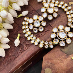 Vriksham Elegant Crystal White Floral Short Neckpiece-G21521