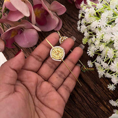 Vriksham Circle Shaped Bugadi Style Earrings-White-G22114