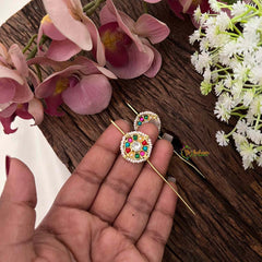 Vriksham Circle Shaped Bugadi Style Earrings-Multicolor-G22113