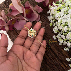 Vriksham Circle Shaped Bugadi Style Earrings-Multicolor-G22113