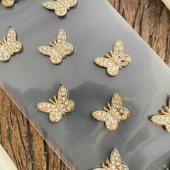 Vriksham Golden With White Stone Butterfly Bridal Hair Accessories-H969