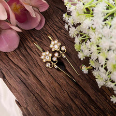 Vriksham Classic Temple Style Floral Bugadi Style Earrings-White-G22119