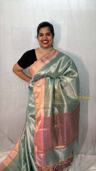 Vriksham Nayanthara Inspired Sky Blue With Baby Pink Organza Saree-Handloom-VS5027
