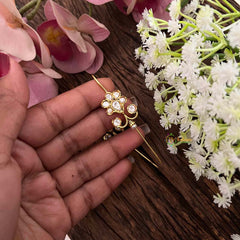 Vriksham Classic Temple Style Floral Bugadi Style Earrings-White-G22119