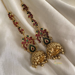 Premium Gold Alike Mayil Jhumkas-Pearls-Maatil-G12046