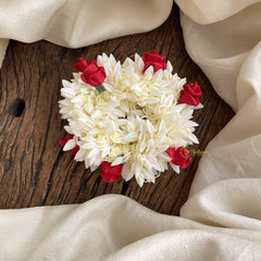 Vriksham Scented Jasmine With Red Rose Bridal Hair Accessories -Mallipoo Veni-H956