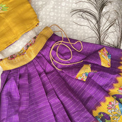 Vriksham Yellow & Purple Indian Traditional Girls Lehenga Set-Parrot-VS4204