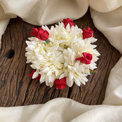 Vriksham Scented Jasmine With Red Rose Bridal Hair Accessories -Mallipoo Veni-H956