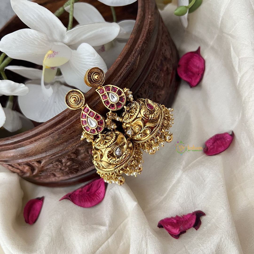 Vriksham Reversible Maanga Jhumka-Gold Bead-G18259