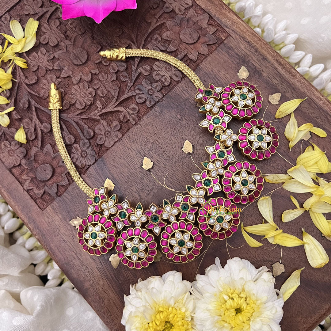 Vriksham Coin Style Kundan Jadau Short Neckpiece-J3698