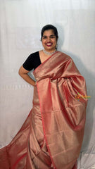 Vriksham Rashmika Reddish Organza Saree-Handloom-VS5039