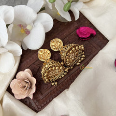 Vriksham Exquisite Gold Look Alike Jhumka-Red Green-Gold Bead-G18204