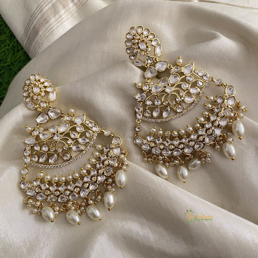 Traditional Kemp Earrings- Pearls & Beads - White- G112045