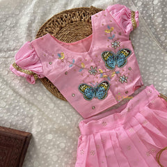 Vriksham Baby Pink Color Indian Traditional Girls Lehenga Set-Butterfly-VS4200