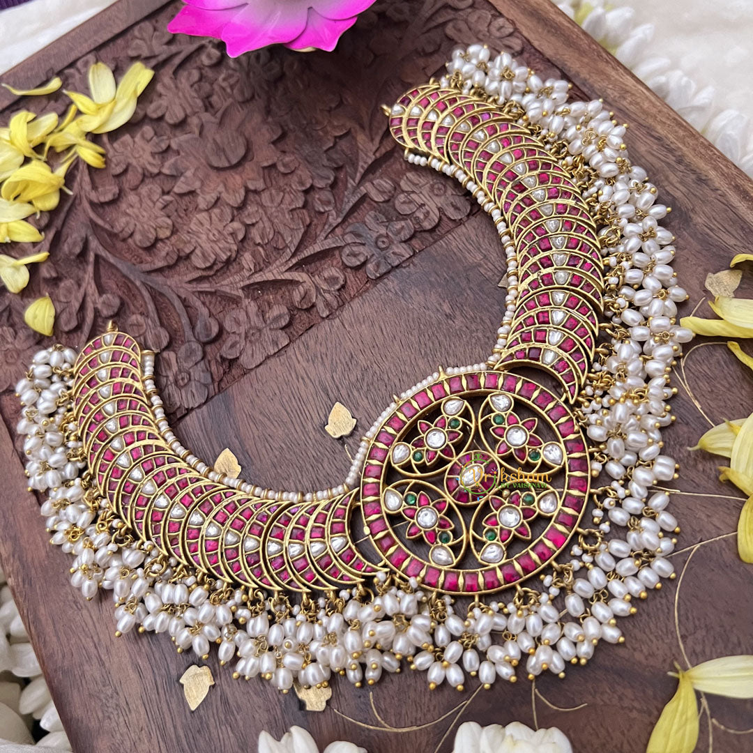 Vriksham Elegant Kundan Jadau Guttapusalu Short Neckpiece-J3699