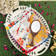 Vriksham Ink Blue Cotton Mulmul Saree with Pom Pom Lace Saree-VS5016