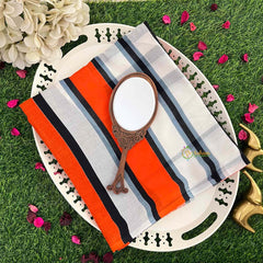 Vriksham -Modern Multi-Color Striped Cotton Mulmul SareeVS5050