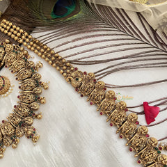 Vriksham Lakshmi Peacock Heritage Bridal Set-Gold Bead-G19178