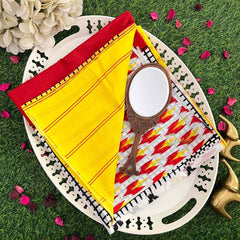 Vriksham White With Half checks Border Cotton Mulmul Saree-VS4621