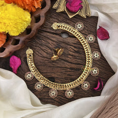 Vriksham Unique Jalebi Style Coin Short Neckpiece-G17899