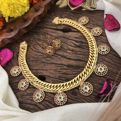 Vriksham Unique Jalebi Style Coin Short Neckpiece-G17899
