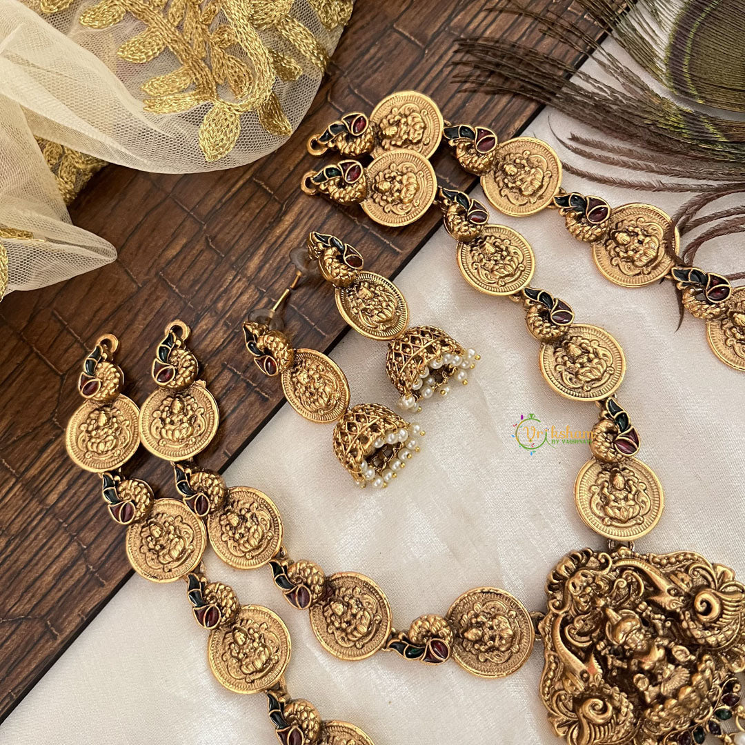 Online Shopping Kasu Mala Earrings One Gram Gold Double Line