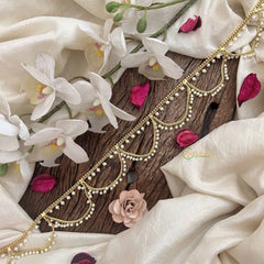 Vriksham Elegant  Pearls Wave & Gold Look Style Hipchain-G20775