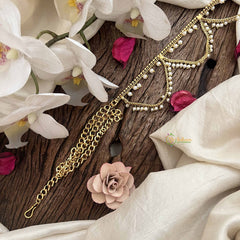 Vriksham Elegant  Pearls Wave & Gold Look Style Hipchain-G20775