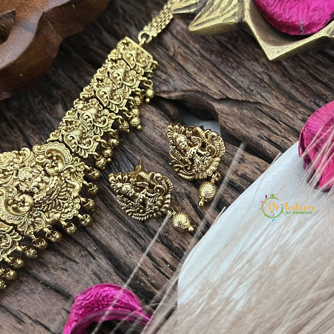 Vriksham Gold Look Alike Lakshmi Short Neckpiece-G17936