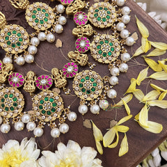 Vriksham Elegant Lakshmi With Coin Style Jadau Kundan Short Neckpiece-J3711