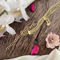 Vriksham Antique Gold Flgaro & Half Moon Drop Champ Hipchain-White-Pearls-G20787